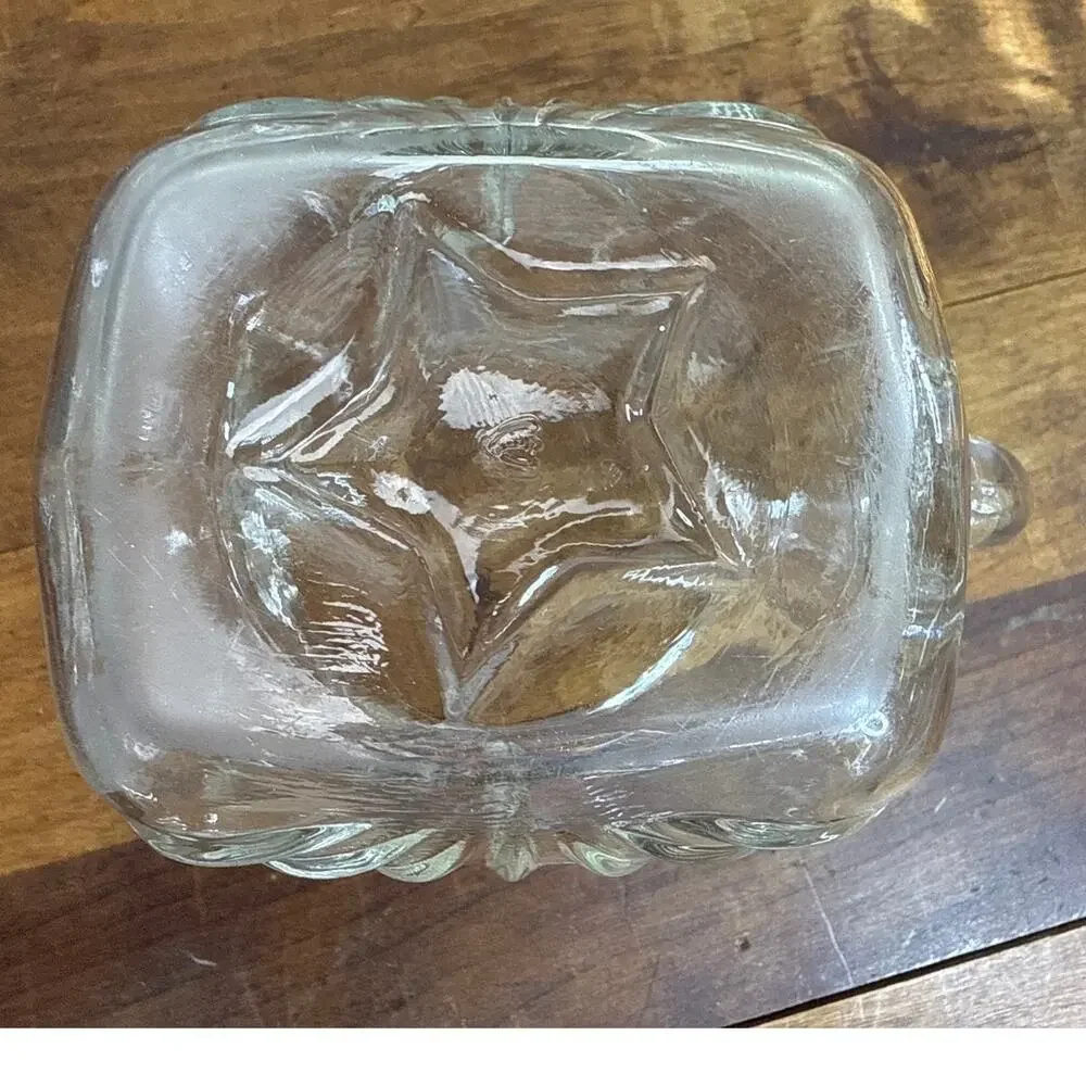 Federal Glass Vintage 50's Star Clear Pattern 36oz Square Pitcher Star On Bottom